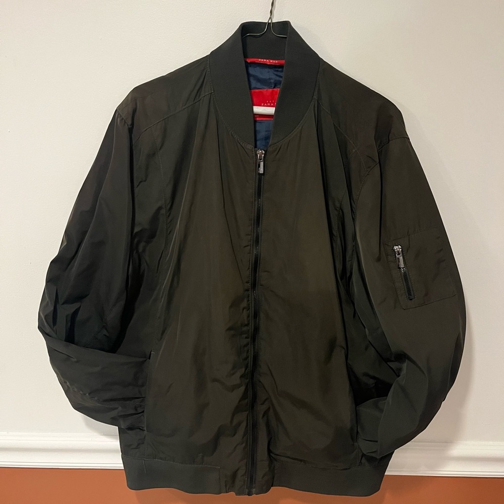 Zara Dark Green Bomber Jacket